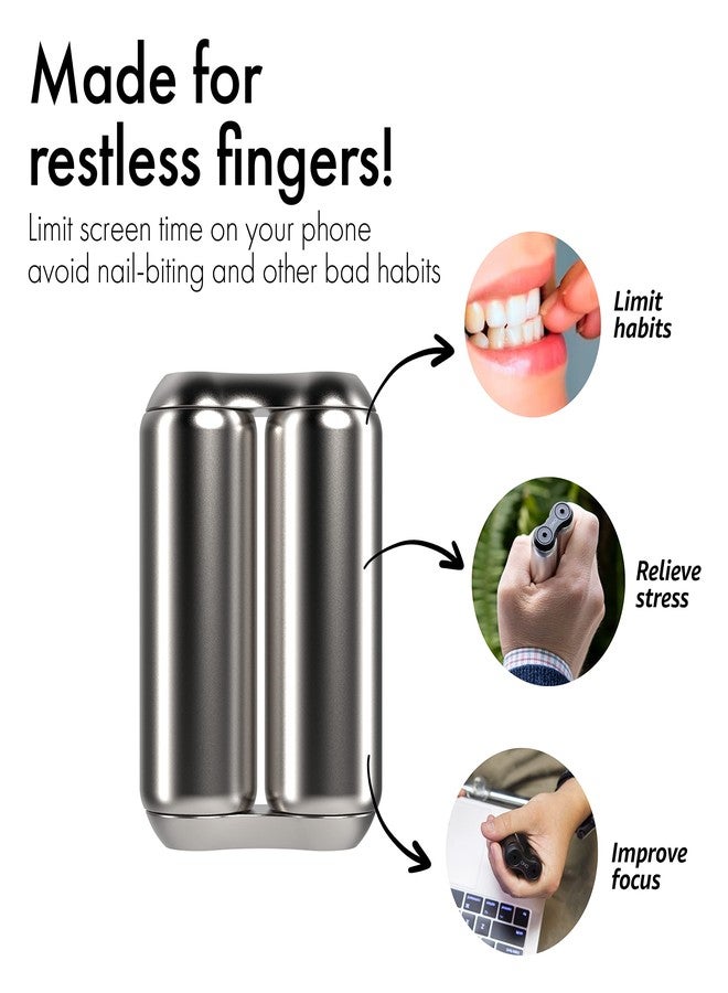 ONO Roller - Handheld Fidget Toy for Adults | Help Relieve Stress, Anxiety, Tension | Promotes Focus, Clarity | Compact, Portable Design (Natural, Mini Size - Stainless Steel) - Image 3